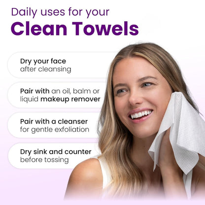 Clean towels - Hypoallergenic Alovera infused 100% biodegradable Cotton towels