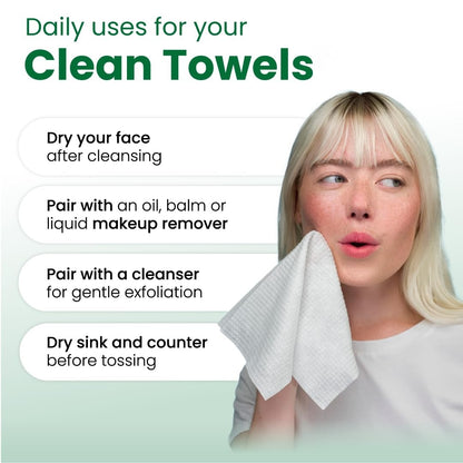 Clean towels - Hypoallergenic Alovera infused 100% biodegradable Cotton towels