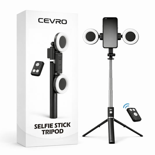 SnapTrip Pro™ 3 in 1 Selfie Stick Tripod with Fill Lights