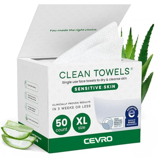Clean towels - Hypoallergenic Alovera infused 100% biodegradable Cotton towels
